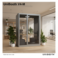 Cabines de bureau UNIBOOTH modernes en aluminium, amovibles, durables, multifonctionnelles, insonorisées, pour coworking, réunions et espaces privés