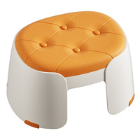 Tabourets empilables en plastique orange, ovales, petits et grands, épaissis, antidérapants, durables, modernes, multifonctionnels pour enfants et adultes