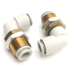 Lote de <span class=keywords><strong>2</strong></span> Codos Macho de Mamparo Kq2le10-00, 10 mm P2c, Rosca M20, 1mpa - Product Image 1