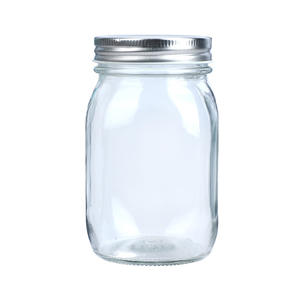 Contenedor de alimentos transparente de 500ml, tapa de aluminio, redondo, compra de frascos de vidrio, venta al por mayor - Product Image 1