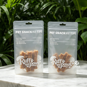 Pet Snack <b>Packaging</b> <b>Bags</b> | Stand Up Zipper Matte Frosted Pouches with Tear Notch for Freeze Dried Food - Product Image 3