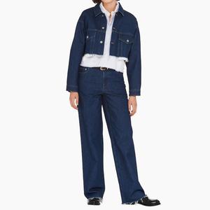 Chaquetas Vaqueras Personalizadas con Borlas para Mujer, Chaqueta Vaquera Azul Corta con Borde Crudo para Mujer - Product Image 2