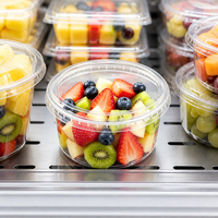 Gobelet jetable en PET à paroi simple, transparent, avec couvercle à clipser, pour yaourt, fruits, parfait, prêt à consommer, qualité alimentaire, vente en gros, direct usine