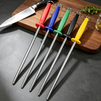 Kitcheer Tige d'affûtage manuelle diamantée multi-grains de 12 pouces à finition miroir, durable et écologique pour la cuisine domestique