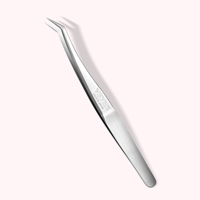 Pince à cils Veyes Inc Artisan, polie à la main, ergonomique, à pointe fine, en acier inoxydable, pour extensions de cils en éventail