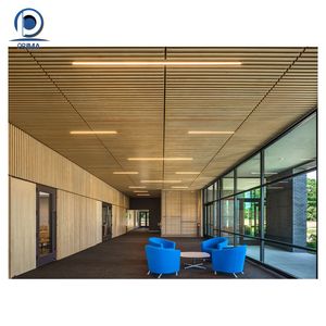 Plafond <span class=keywords><strong>d</strong></span>éflecteur en bois personnalisé finition gris sable pour architectes et designers <span class=keywords><strong>d</strong></span>'intérieur - Product Image 4