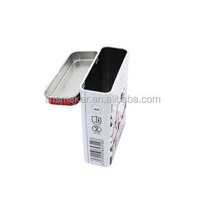 Boîte d'emballage en métal pour pansement adhésif avec couvercle à charnière Forme rectangulaire pour biscuits alimentaires Bonbons Aliments pour animaux de compagnie - Product Image 2