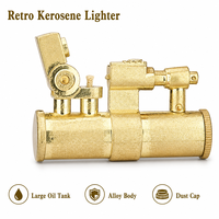 Briquet à kérosène vintage en gros, flamme nue rétro, grand réservoir de carburant, design vieilli, cadeau d'affaires pour hommes