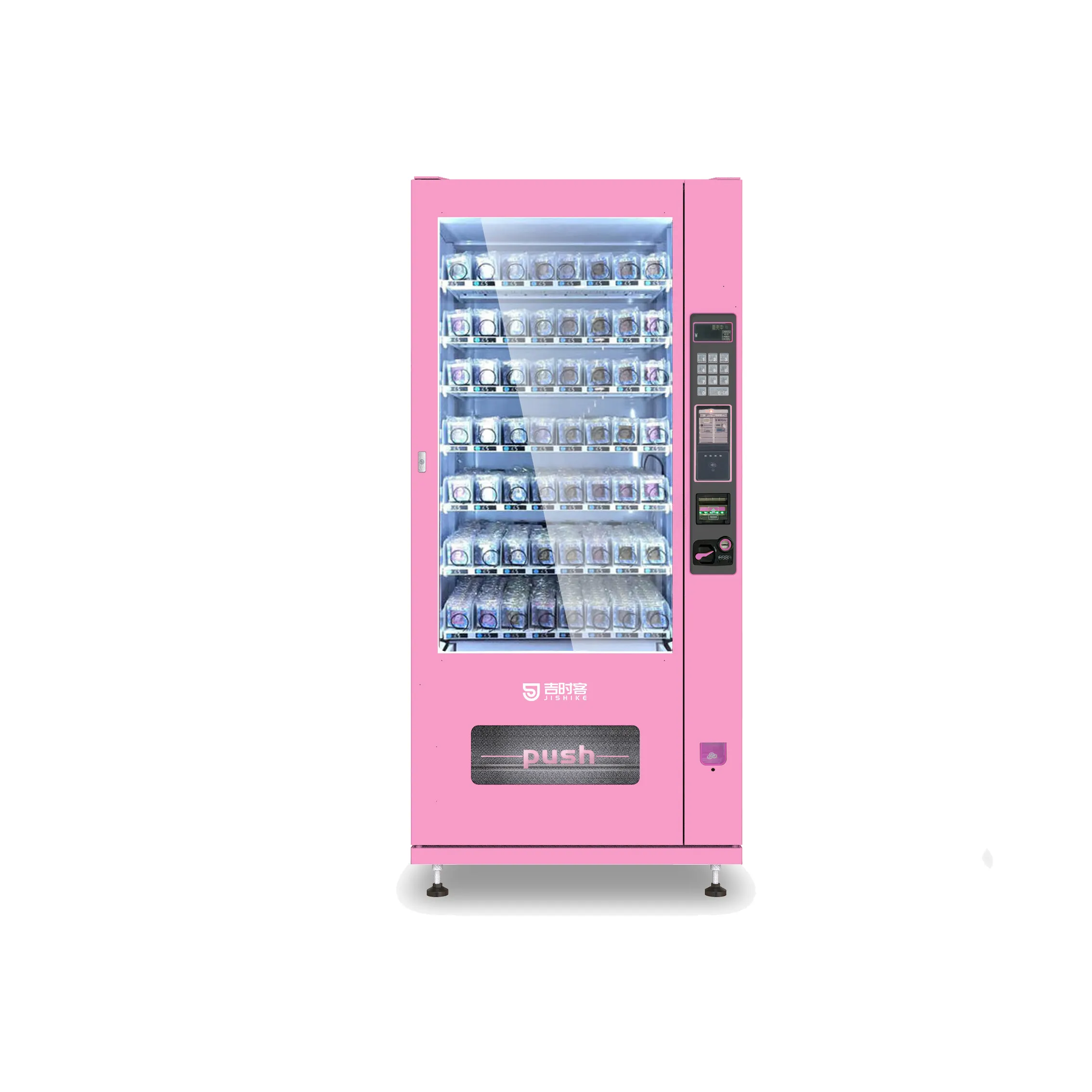 Jishike Custom Pink Vending Machines Eyelash Automatic Beauty Vending Machine With Card Reader