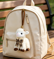 Porte-clés en peluche mignon en forme de chèvre blanche ou d'agneau, pendentif pour sac à dos, pour machine à griffes, économique