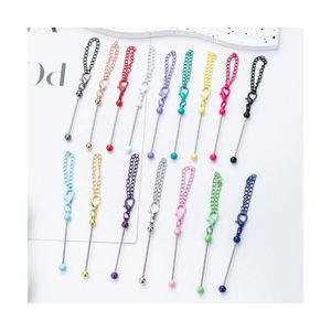 DIY Mini Beaded <b>Keychain</b> - Customizable Bag Charm, Candy Color Keyring, Creative Promotional Gift - Product Image 1