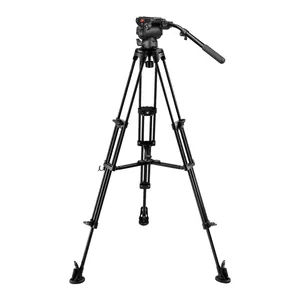 E-IMAGE EI720A Profesional 75Mm Aluminium Kamera Fluid Tripod Kit untuk Dslr Studio Video