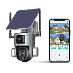 Glomarket Solar Ptz <b>Outdoor</b> <b>Camera</b> Dual 4MP <b>Sensors</b> Two Way Audio Smart Security Night Vision IP55 Waterproof <b>Motion</b> Detection - Product Image 5