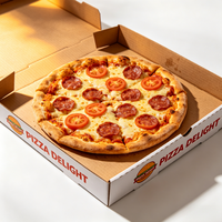 Boîte à pizza en kraft compostable personnalisée, imprimée, biodégradable, résistante à l'huile, écologique, pour la vente en gros