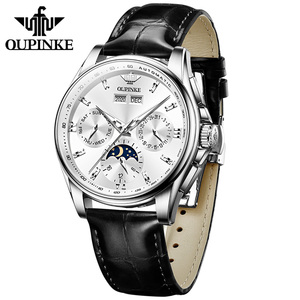 <span class=keywords><strong>Montre</strong></span> Oupinke 3189 Lumineuse et Étanche, Personnalisée, Mécanique <span class=keywords><strong>Automatique</strong></span>, en Cuir, OEM, pour Hommes, <span class=keywords><strong>Montre</strong></span>-Bracelet d'Affaires - Product Image 1
