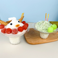 Gobelet jetable en plastique pour crème glacée d'été, smoothies et collations aux fruits