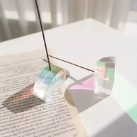 Porte-encens acrylique en verre de plexiglas irisé en Arc découpé au Laser, porte-encens moderne porte-brûleur d'encens cendrier