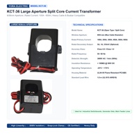 En stock YORA KCT-36 Transformateur de courant à noyau divisé 400/5A Ouverture 36mm Classe 0.5 Capteur de courant AC Expédition rapide
