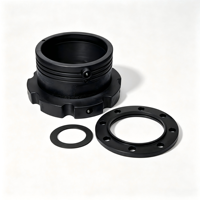 Adaptor Flensa Elektrofusi HDPE Ujung Tumpul dengan Cincin Penyangga Baja Galvanis DIN PN10 PN16 untuk Katup Air Pompa DN50-DN630