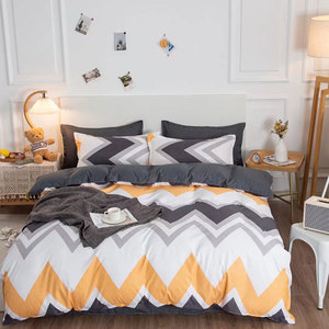 Tùy chỉnh kích thước phim hoạt hình hoa số in Polyester 4 Mảnh bedsheet Duvet cover bộ đồ giường Bộ - Product Image 3