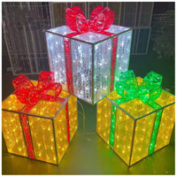 Vente en gros de boîtes cadeaux LED en alliage d'aluminium imperméables IP65 2700K, éclairage à intensité variable avec télécommande, thème Noël et Nouvel An