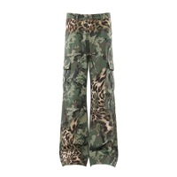 Pantalon camouflage unisexe rétro style français taille mi-haute délavé pour homme, basique de mode décontractée hip-hop, collection automne