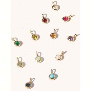 Componentes Básicos para Joyería DIY: Collar con Colgante de 12 Piedras de Nacimiento en Acero Inoxidable 304, Bañado al Vacío en Oro de 18K, 3mm - Product Image 1