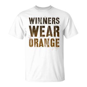 T-shirt promotionnel orange vintage pour les gagnants, idéal pour le camping d'été, les jeux de guerre et les matchs d'équipe - Product Image 2
