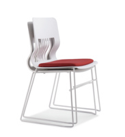Chaise de bureau de style réunion d'affaires moderne au design simple avec pieds en acier, chaise de conférence empilable, chaise de formation