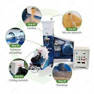 Quality Dry Pet Fish Hen Animal Food <b>Feed</b> Pallet Extruder Make Production <b>Process</b> <b>Machine</b> for Animal - Product Image 5