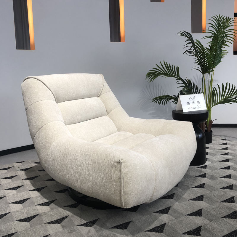 AOMISI CASA Stainless Steel Base Velvet Leisure Chair Swivel Lounge Chair  Rotating Living Room Sofa Chair for Home Furniture - Main Image