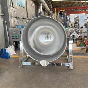 Grande bouilloire de cuisson électrique à gaz commerciale <span class=keywords><strong>chaudière</strong></span> industrielle double veste bouilloire à vapeur cuisinière avec mélangeur - Product Image 6