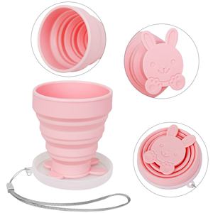 Vente en gros de tasses à café pliables multifonctionnelles en forme de lapin, réutilisables, respectueuses de l'environnement, pour les voyages - Product Image 1