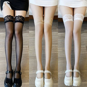 2025 Venta caliente moda encaje seda <span class=keywords><strong>pies</strong></span> medias transparente ultrafino silicona Aiti-slip Nylon medias para mujeres maduras - Product Image 2