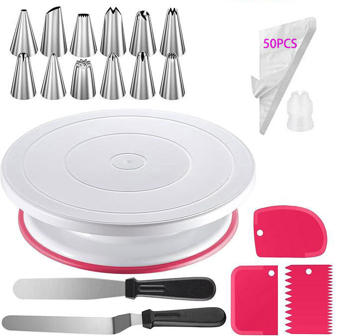 Ensemble de 69 douilles à pâtisserie [Rose - Emballage Boîte Couleur]