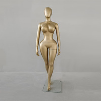 Mannequin Femme Doré Moderne Grand Format pour Vitrine de Vêtements