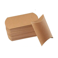Boîte à oreiller en carton kraft recyclé en gros, emballage pour macarons et bonbons, boîte cadeau en forme d'oreiller
