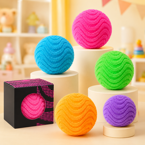 Balle sensorielle texturée <span class=keywords><strong>rose</strong></span> anti-stress à picots, <span class=keywords><strong>jouet</strong></span> direct usine pour enfants autistes, boîte de thérapie - Product Image 2