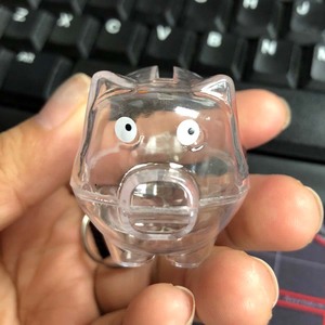 Llaveros de cerdito de plástico transparente personalizados con marca, para regalo bancario, con monedero y anillas para llaves - Product Image 4