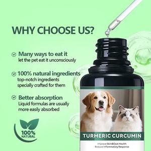 Gouttes de curcuma et de curcumine personnalisées pour chats et chiens, renforcement immunitaire, équilibre du système de santé, complément alimentaire pour animaux de compagnie, curcuma et curcumine liquides - Product Image 6