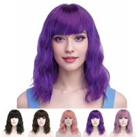 Perruque Courte Créative HLC pour Halloween, Perruque Synthétique Bouclée Douce Bob pour Femme, Idéale pour Fêtes Costumées et Décorations