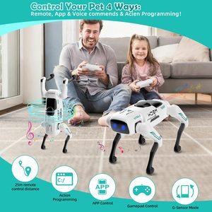 スマートロボット犬キッズSTEM学習ロボットペット30 + アクションプログラム可能玩具IOS/<span class=keywords><strong>Android</strong></span>アプリコントロールギフト - Product Image 2