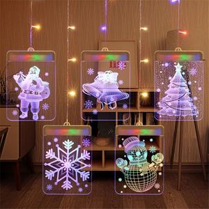 ไฟประดับตกแต่งคริสต์มาสกลางแจ้งแบบม่านน้ำแข็ง 3 มิติ LED พร้อมของตกแต่งอะคริลิคแบบแขวน - Product Image 5