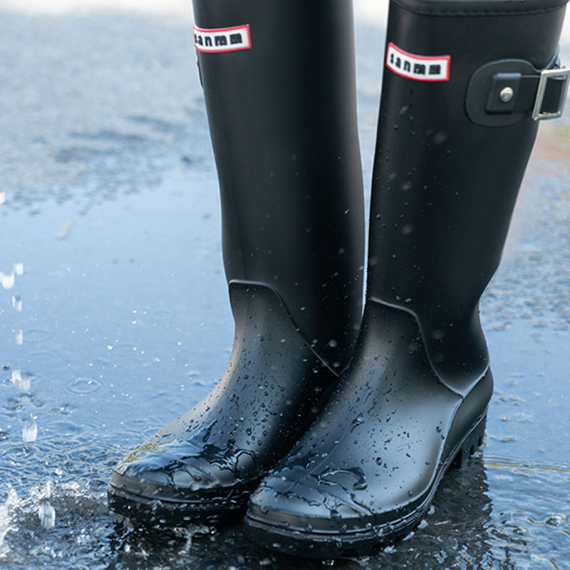 FOGOIN Wellington Boots Women Ankle Wellies Ladies Short Chelsea Booties Waterproof Rain Boots Slip On
