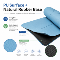 Tapis de yoga en caoutchouc naturel PU personnalisé en gros, antidérapant, épais, avec étiquette privée, fabricant OEM