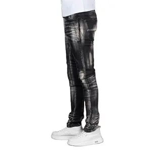 באיכות גבוהה רזה מתאים מכנסי ג 'ינס מתיחה ישר חם למכור ג' ינס רזה מותאם אישית