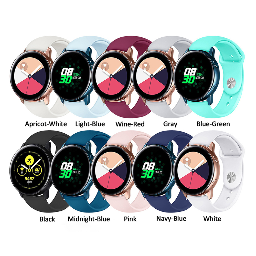 For Samsung Galaxy Watch Bands Watch3 Active Active2 Gear Sport Gear S3 Gear S2 Silicone Rubber Watch Straps Watchband 20mm 22mm