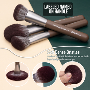 Daily Queen & Mor-phe 26 pièces Pinceaux de maquillage en bois brun à poils nano, doux et luxueux, pour poudre, marque privée - Product Image 2