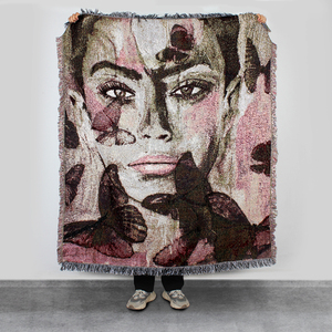Mantas Tejidas con Borlas, Diseño Personalizado, Tejido Jacquard con Hilo Suave Teñido, Tapicería Artística - Product Image 1