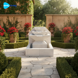 <span class=keywords><strong>Fontaine</strong></span> <span class=keywords><strong>murale</strong></span> côtière propre en marbre blanc, sculptée à la main, personnalisée, parc extérieur, matériau en marbre naturel - Product Image 3